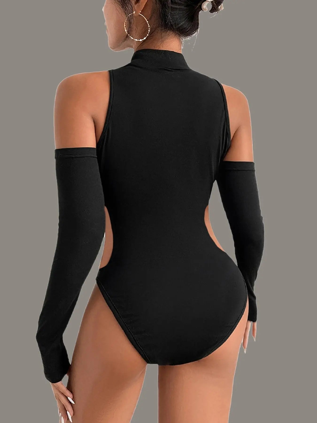 Solid Cut Out Bodysuit