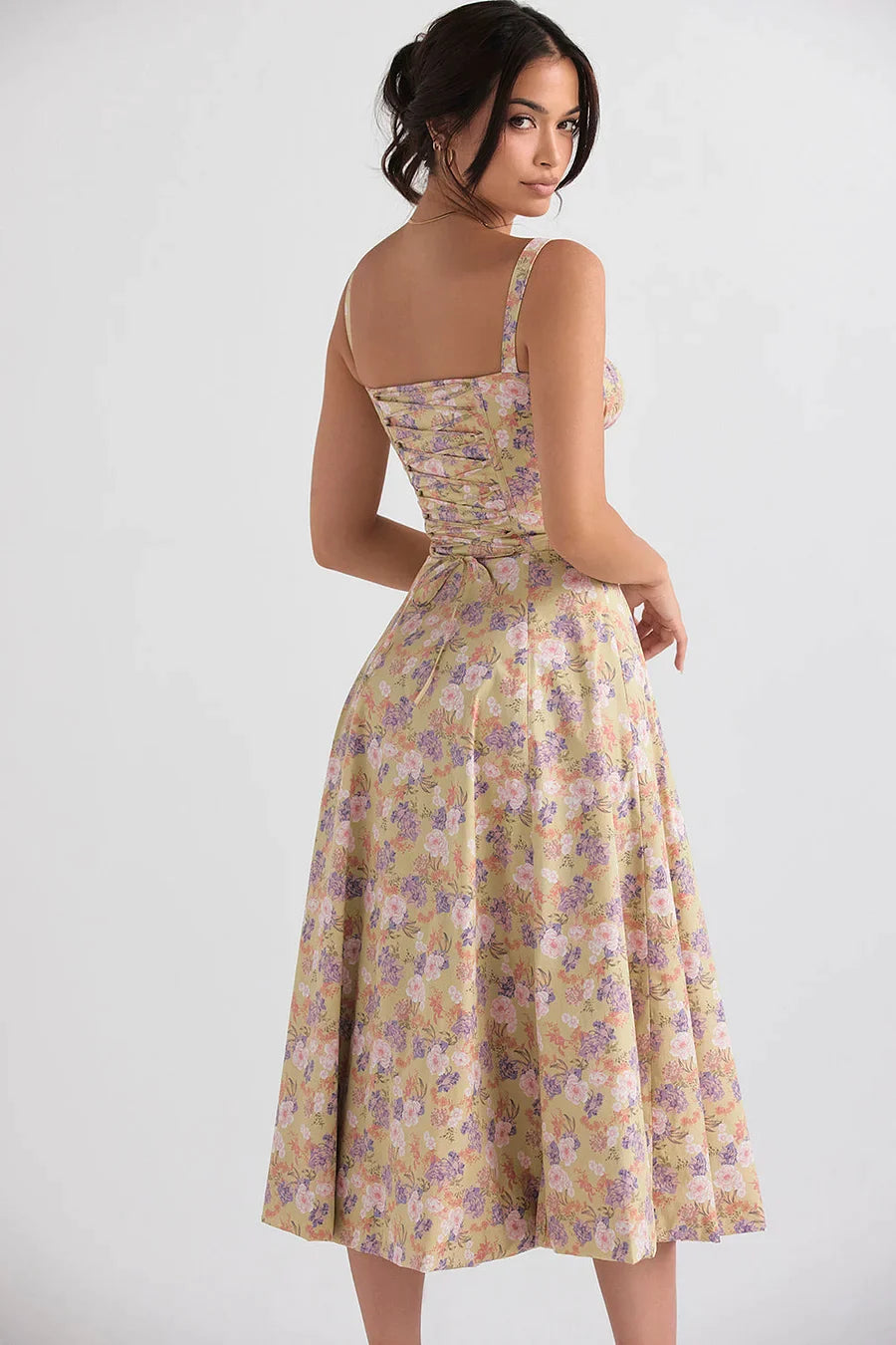 Delve™ Floral Midriff Waist Shaper Dress