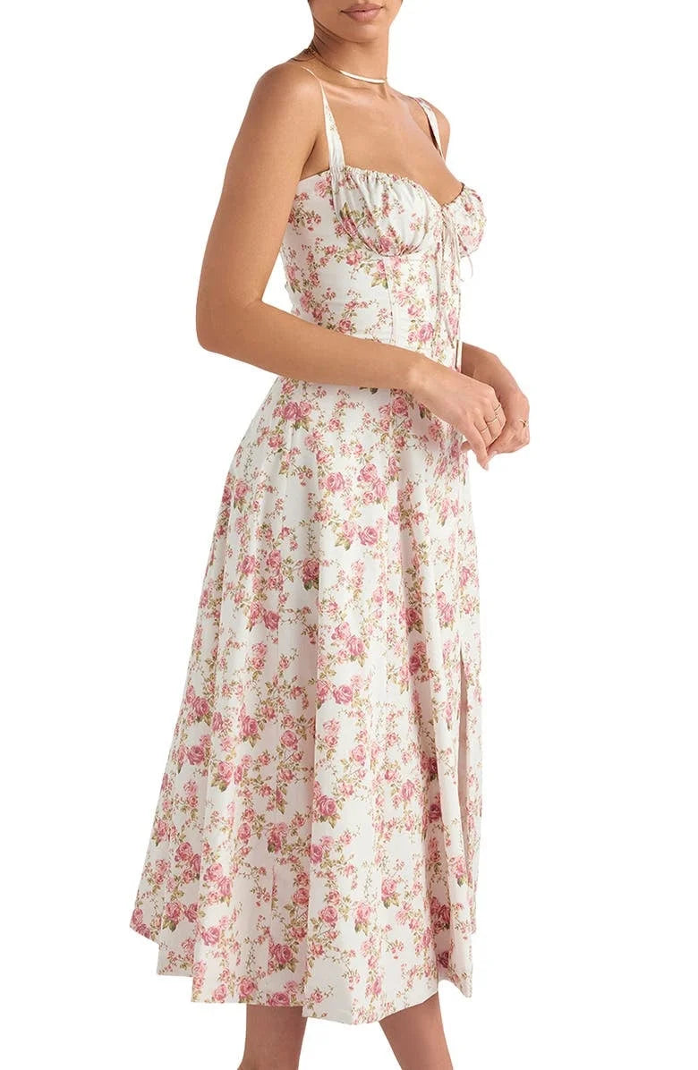Delve™ Floral Midriff Waist Shaper Dress