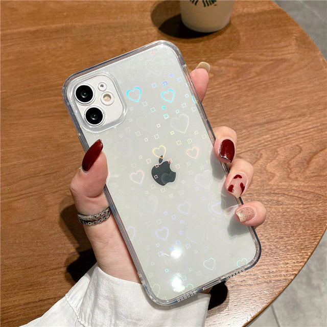 Delve™ Laser Heart Crystal Case For iPhone