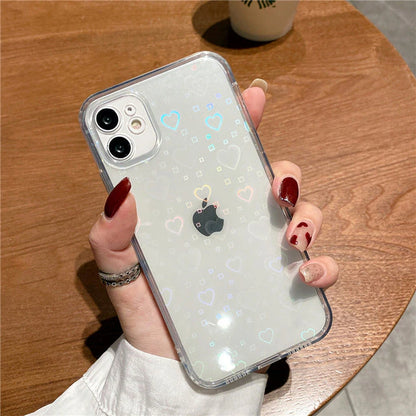 Delve™ Laser Heart Crystal Case For iPhone