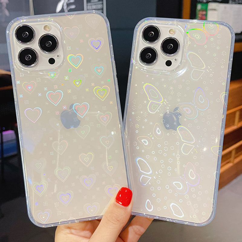 Delve™ Laser Heart Crystal Case For iPhone